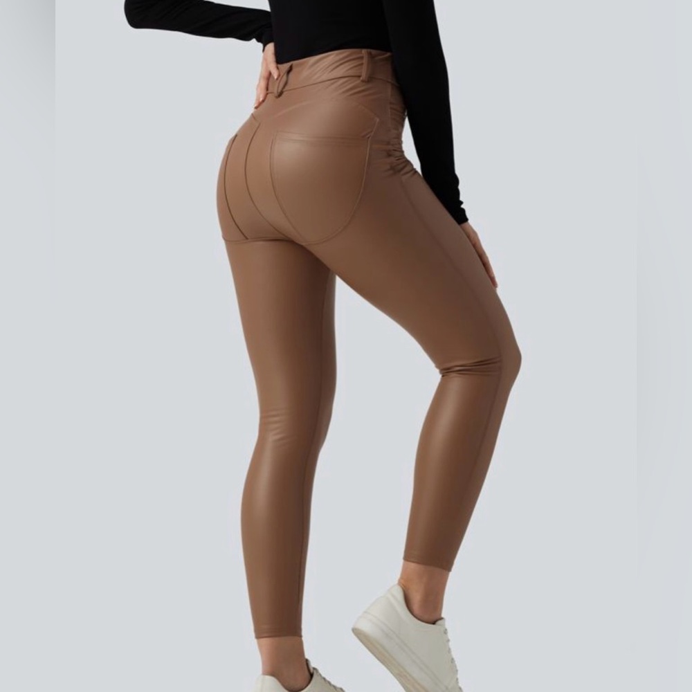 NWT HALARA Women's Tan High-Waisted Leggings